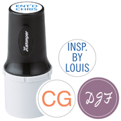 F20<br>Industrial<br>Large Inspection Stamp<br>with/Straight Text<br>3/4" Diameter